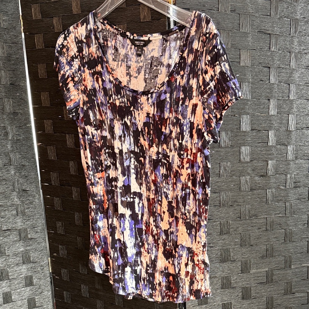 Simply Vera Vera Wang Colorful Short Sleeve Top
